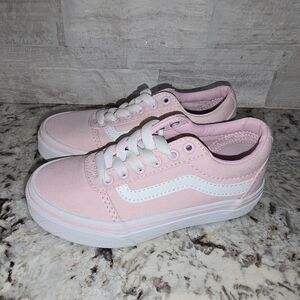 Vans Ward Slip-on or Tie Toddler Girls Shoes Size 11 Pink Gently Worn Adorable